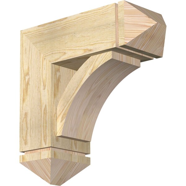 Ekena Millwork Thorton Arts and Crafts Rough Sawn Bracket w/ Offset Brace, Douglas Fir, 8"W x 22"D x 22"H BKT0806X22X22THR03RDF - main